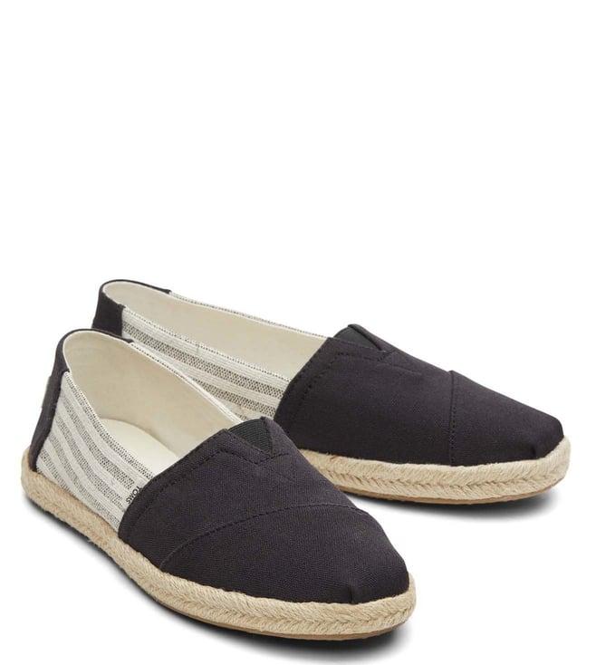 toms women's alpargata rope black espadrilles shoes