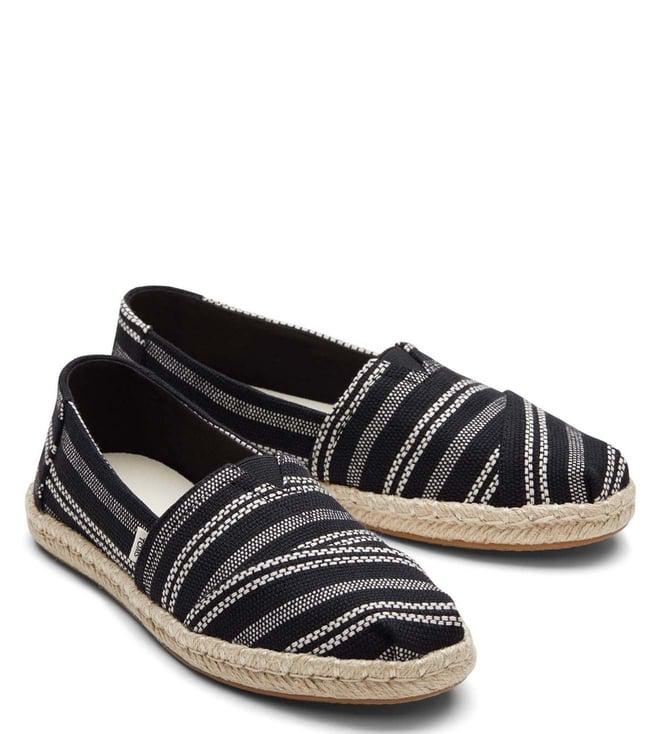 toms women's alpargata rope black espadrilles shoes