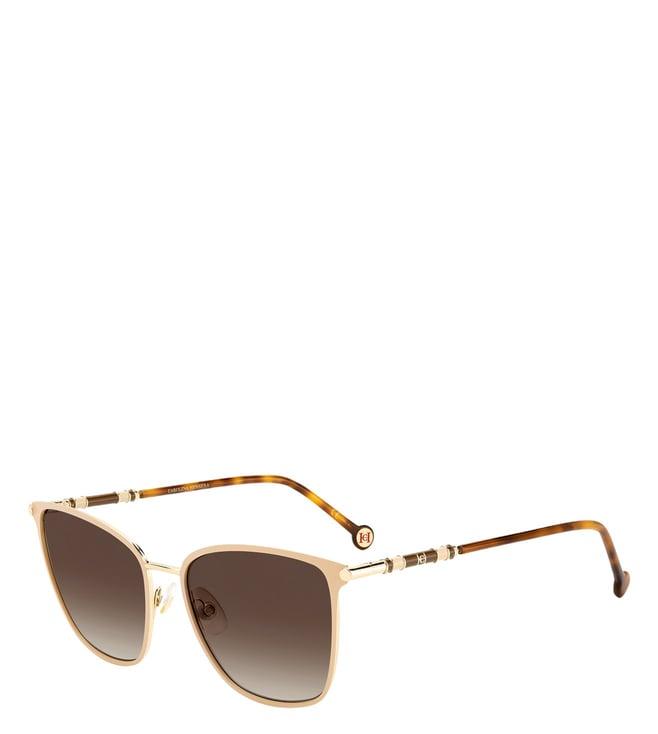 carolina herrera gold rectangular sunglasses for women