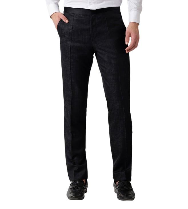 boss black textured regular fit trouser