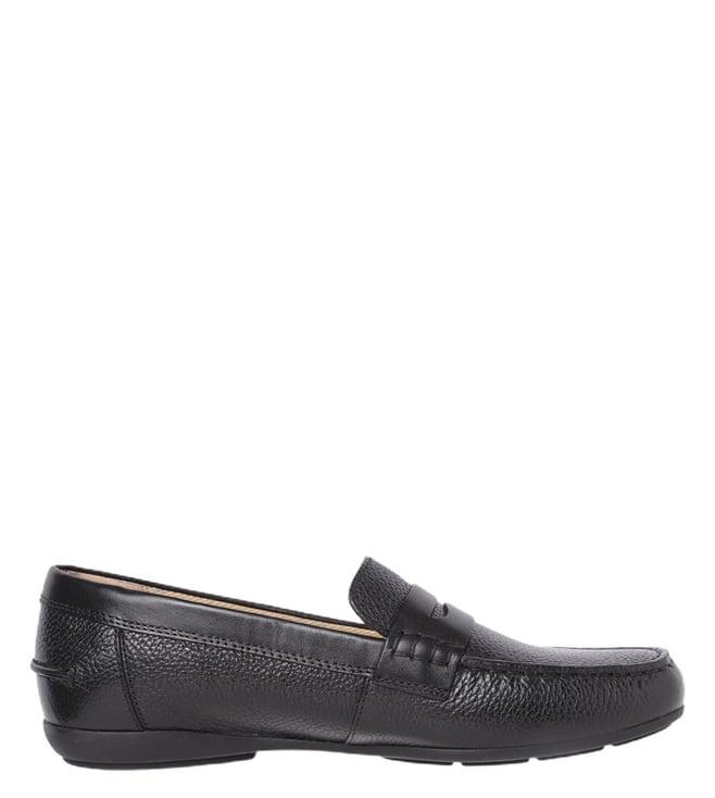 geox women's annytah moc leather black loafers