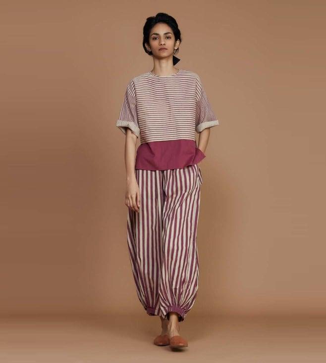 mati ivory with mauve striped cb ekin co-ord set