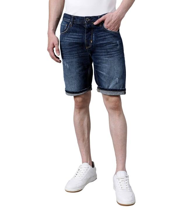 antony morato blue denim argon slim fit shorts