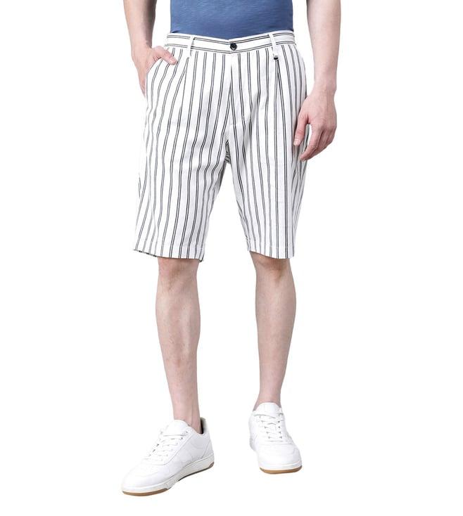 antony morato white gustaf carrot striped skinny fit shorts