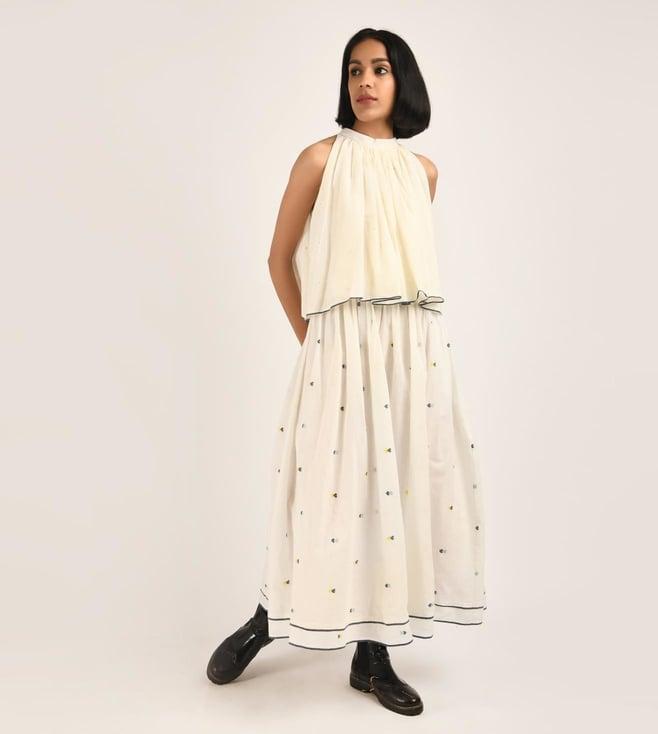 indigo dreams white woven hearts taj skirt