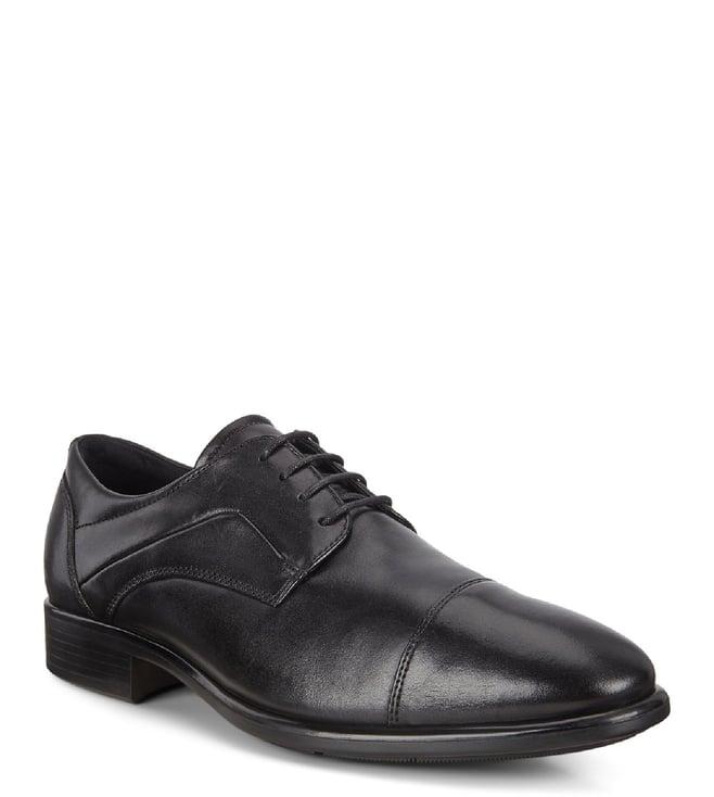 ecco men's citytray black formal slip on shoes