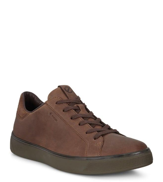 ecco men's street tray cocoa brown sneakers