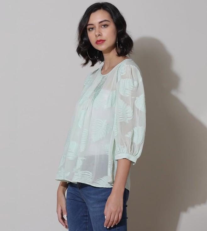 label ritu kumar mint jacquard top