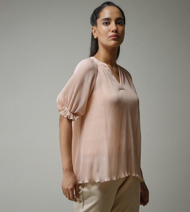 label ritu kumar peach solid top with camisole