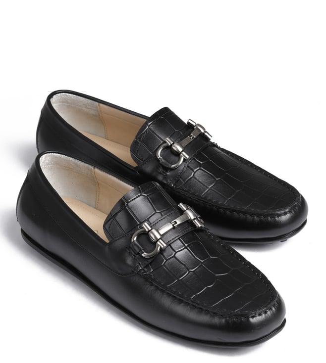 luxoro formello men's alonzo black loafers (animal effect)