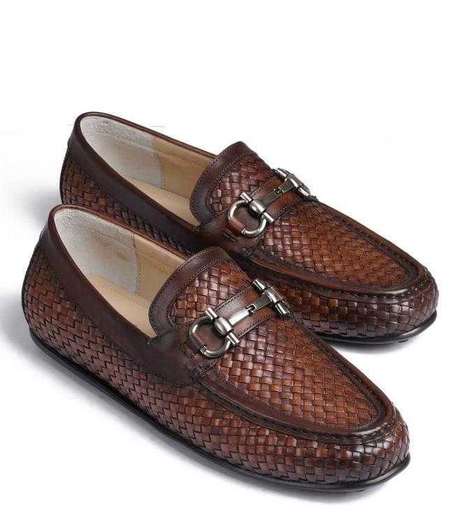 luxoro formello men's lucio weaved brown loafers