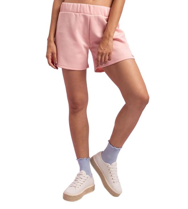 kendall + kylie light pink logo loose fit shorts