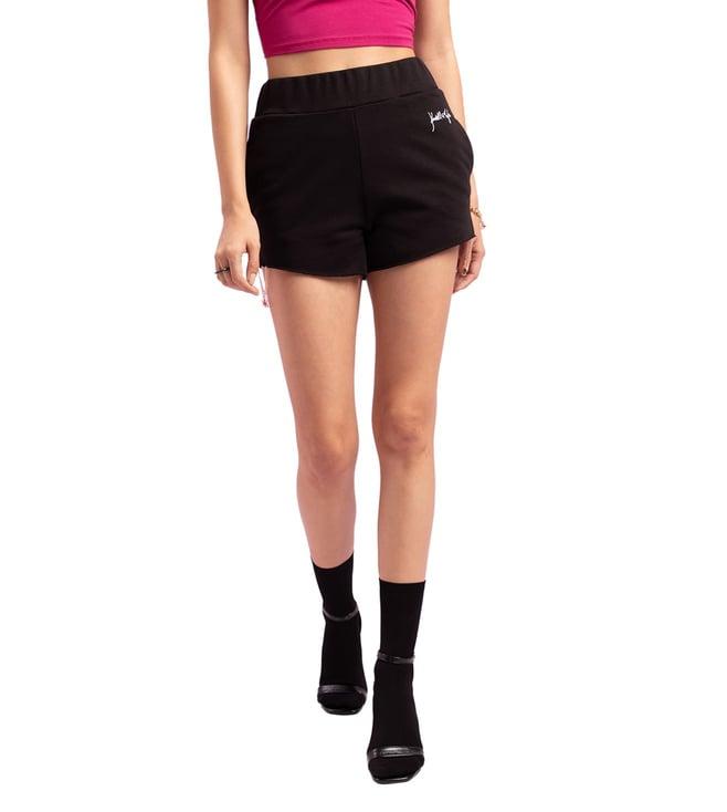 kendall + kylie black loose fit shorts