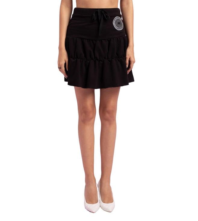 kendall + kylie black regular fit skirt