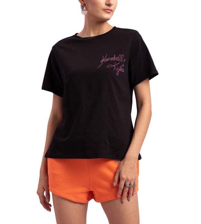 kendall + kylie black loose fit t-shirt