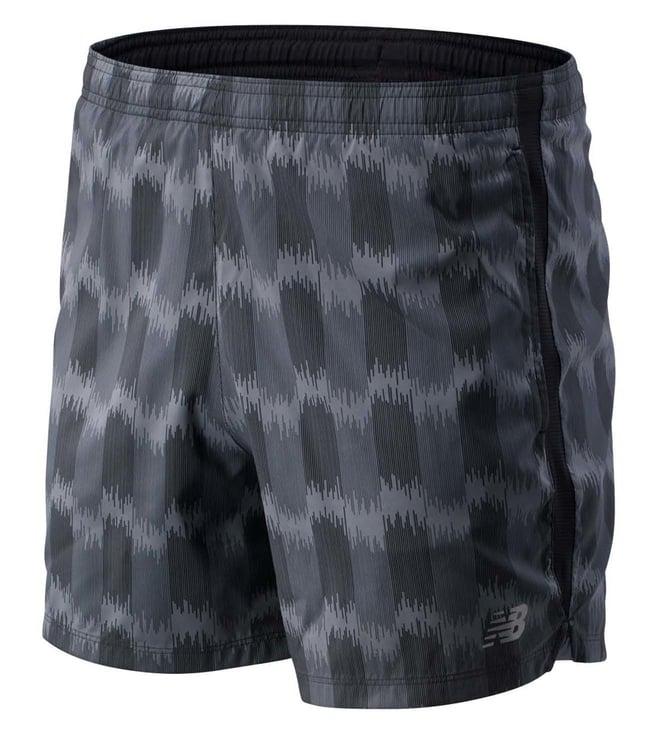 new balance black casual printed shorts for men