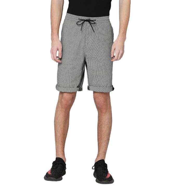 antony morato grey regular fit shorts with side flap & bottom folded