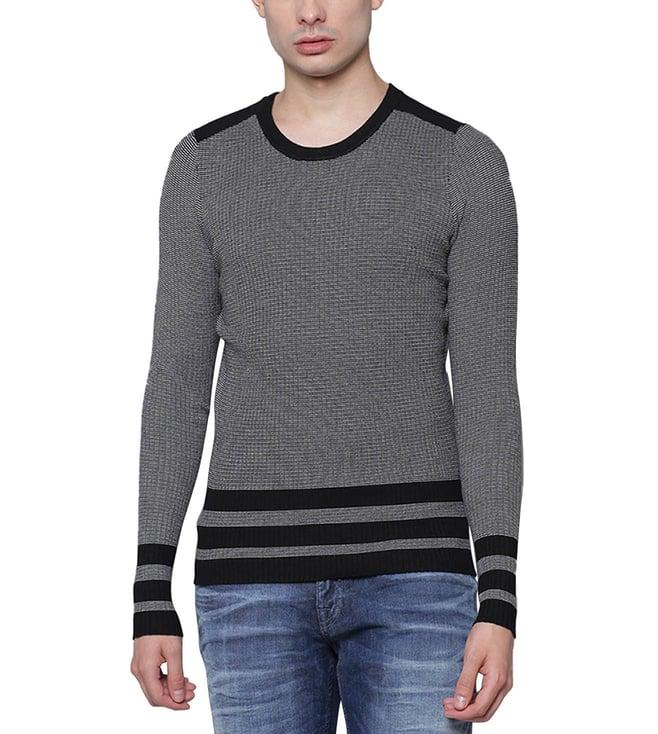 antony morato grey striped slim fit sweater