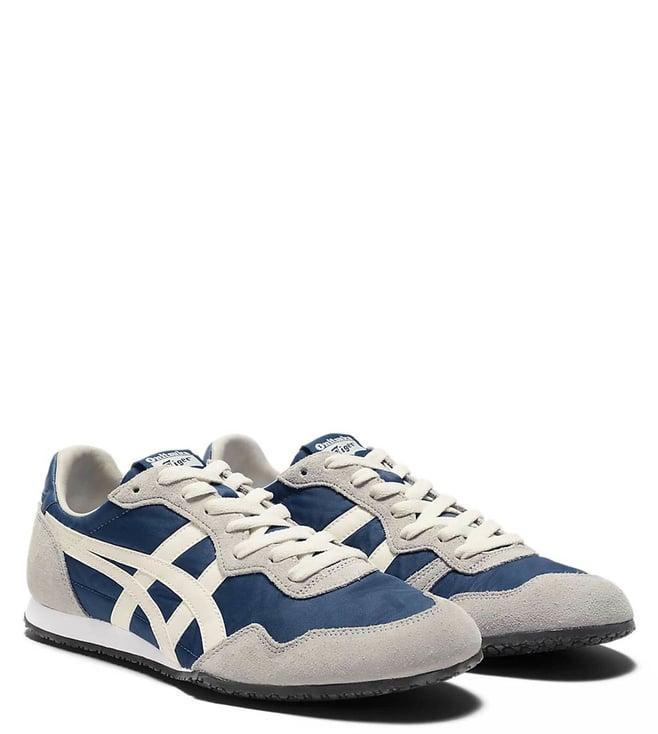 onitsuka tiger unisex serrano mako blue & cream sneakers