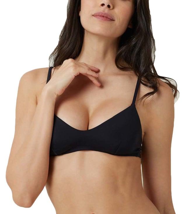 yamamay black non-wired padded essentials bikini seamless bra