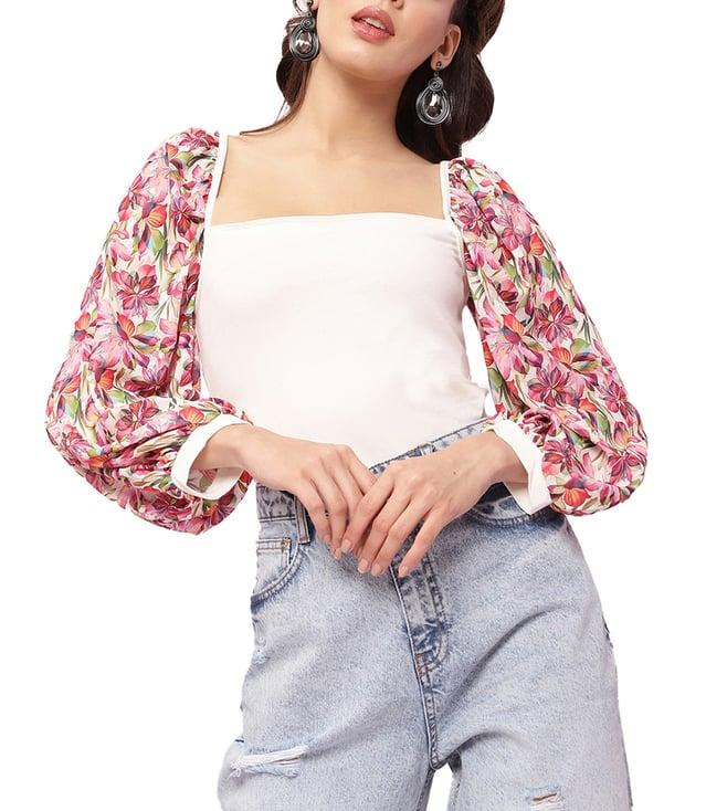 kendall + kylie multi floral print top