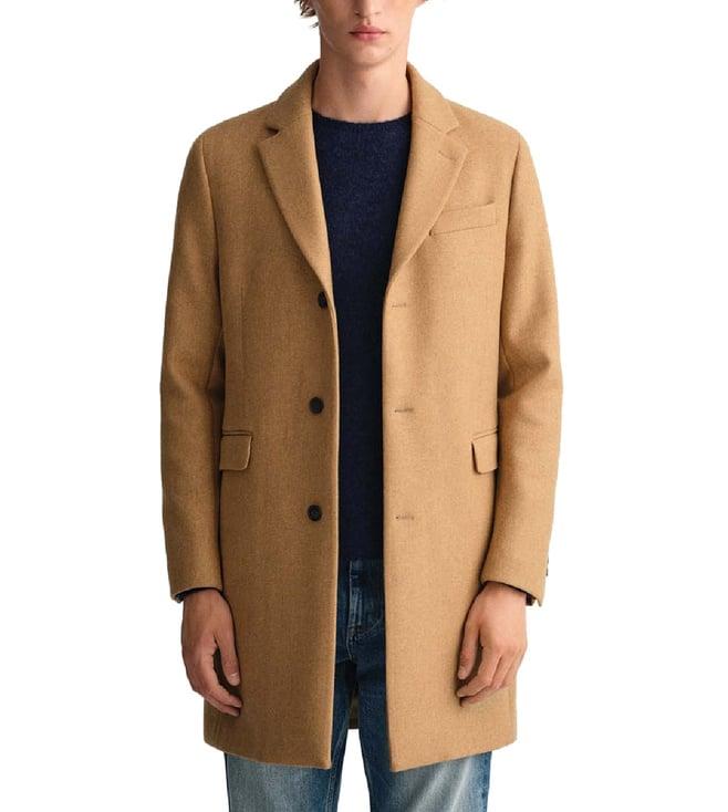 gant khaki regular fit coat