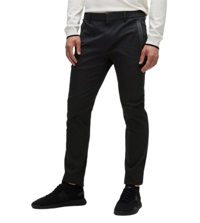 boss black dobby slim fit trousers