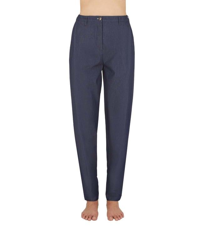 emporio armani denim blue regular fit trousers