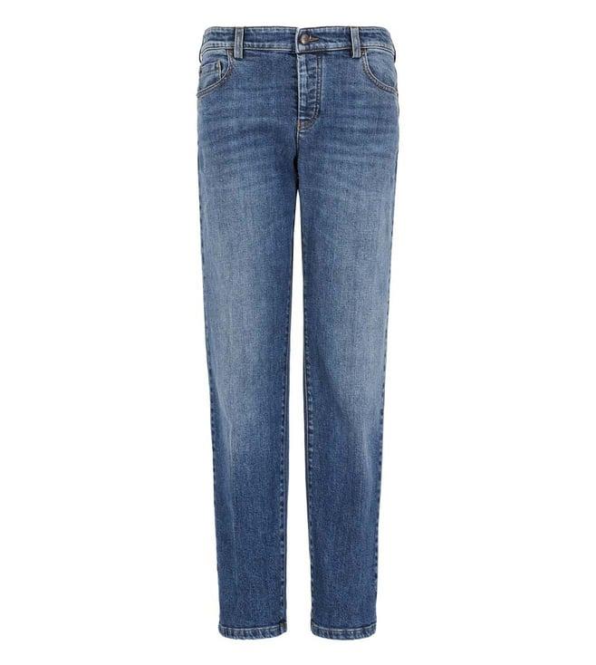 emporio armani j04 slim denim blue indigo wash mid rise jeans