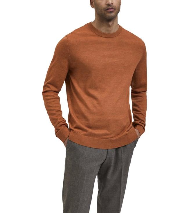 selected homme bombay brown regular fit sweatshirt