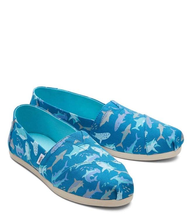 toms women's alpargata sea blue slip on sneakers