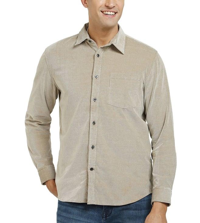 selected homme beige regular fit shirt