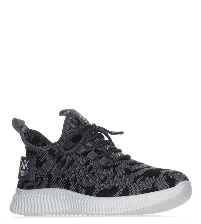 kendall + kylie women's anthracite leopard ezora 2.0 low top lace up multi sneakers