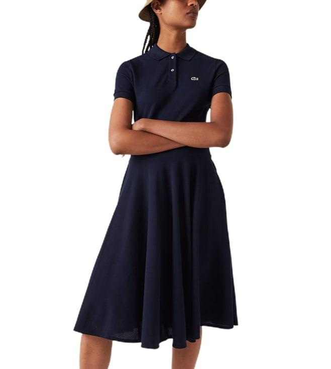 lacoste navy fitted regular fit polo dress