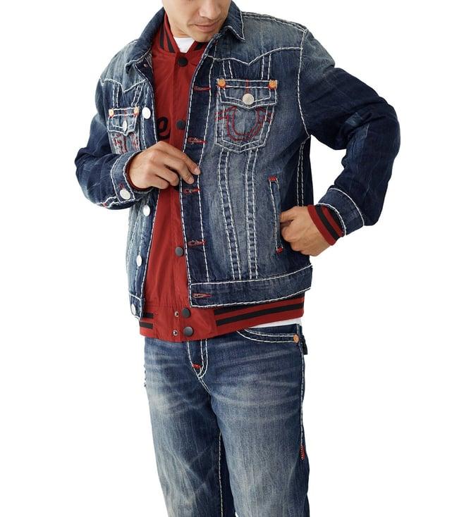 true religion blue washed regular fit denim jacket