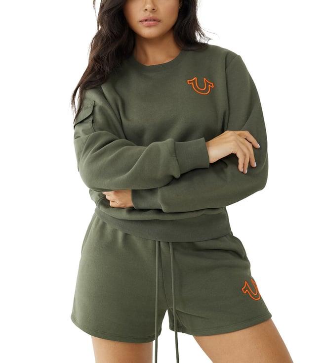 true religion olive regular fit sweatshirt