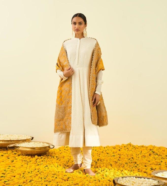 sheetal batra glaze mustard tilla embroidery odhni dupatta