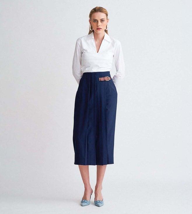 notebook navy elle trousers