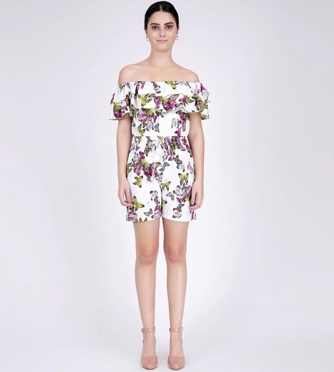 first resort by ramola bachchan multicoloured ruffled playsuit