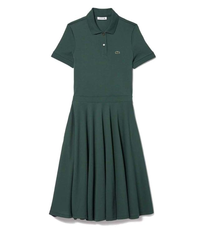 lacoste green regular fit dress