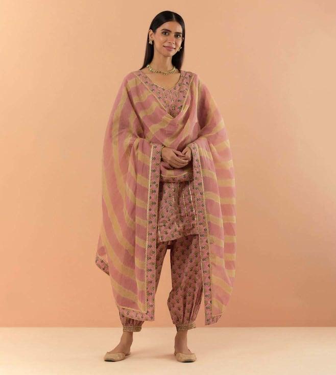 makaan.51 peach saanjh peach leheriya kota cotton dupatta