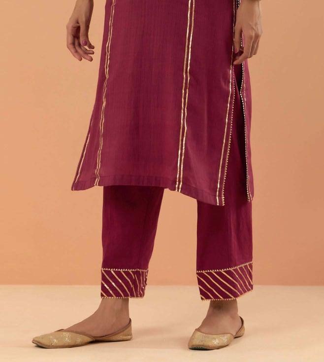 makaan.51 maroon saanjh rhubarb pant