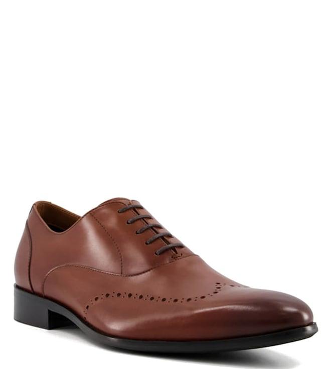 dune london men's syconn tan brogue shoes