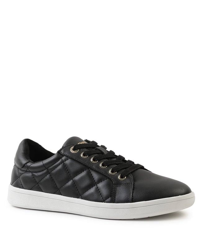 dune london women's excited quilted black trainers sneakers