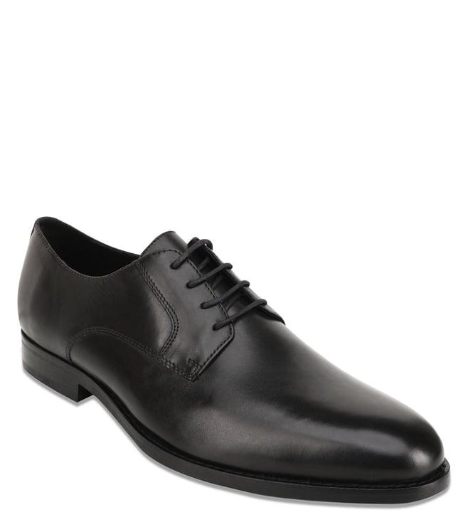 geox men's hampstead black derby shoes