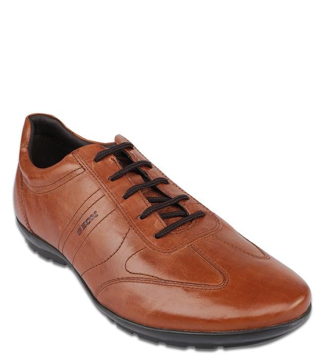 geox men's symbol brown cotto sneakers