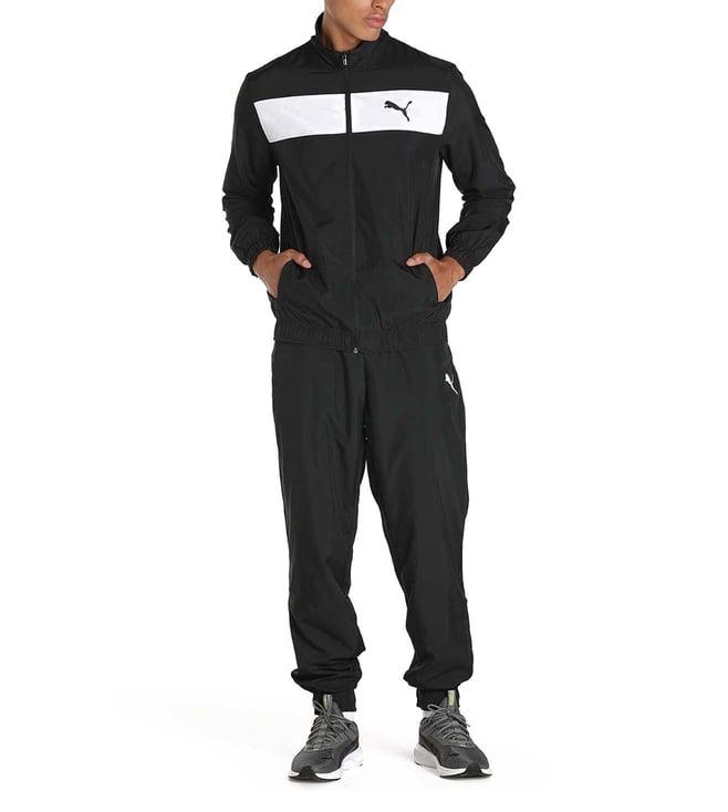 puma black & white colour-block regular fit tracksuits