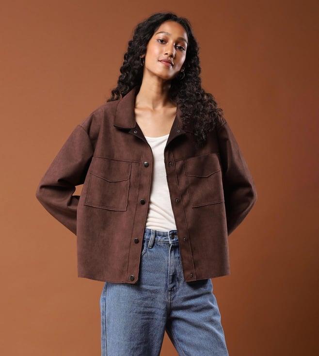 aarke ritu kumar brown suede jacket