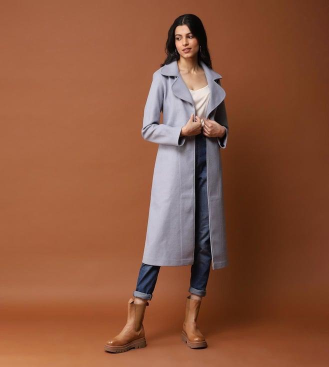 aarke ritu kumar grey embellished trench coat