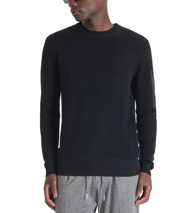 antony morato black slim fit sweater